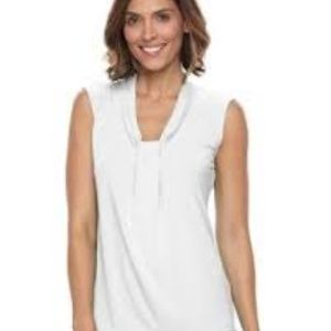 Dana Buchman white sleeveless blouse